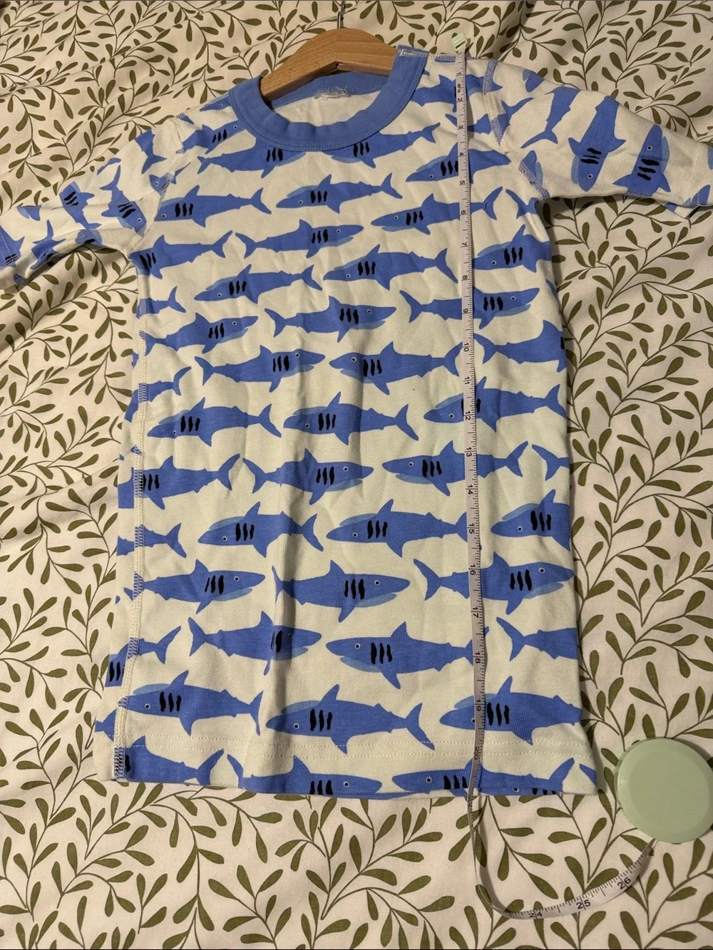 Hanna Andersson Blue and White Shark Print Pajama Set